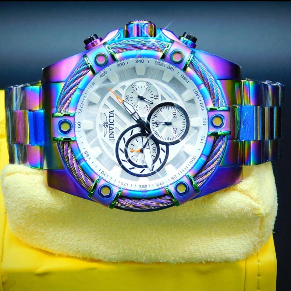 New Invicta Bolt cable iridescent Chronograph Watch